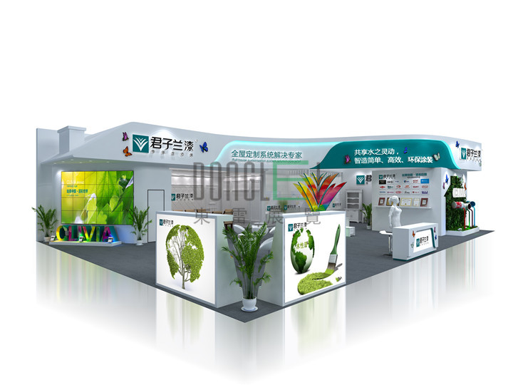 上海君子兰涂料展台设计搭建