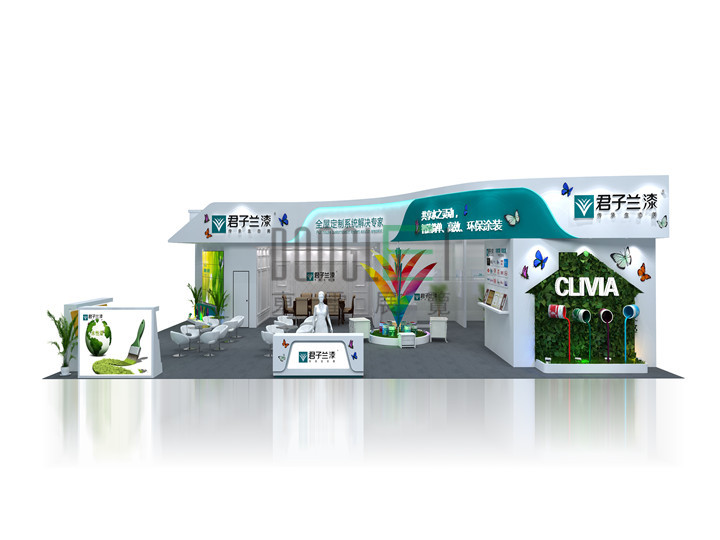 上海君子兰涂料展台设计搭建